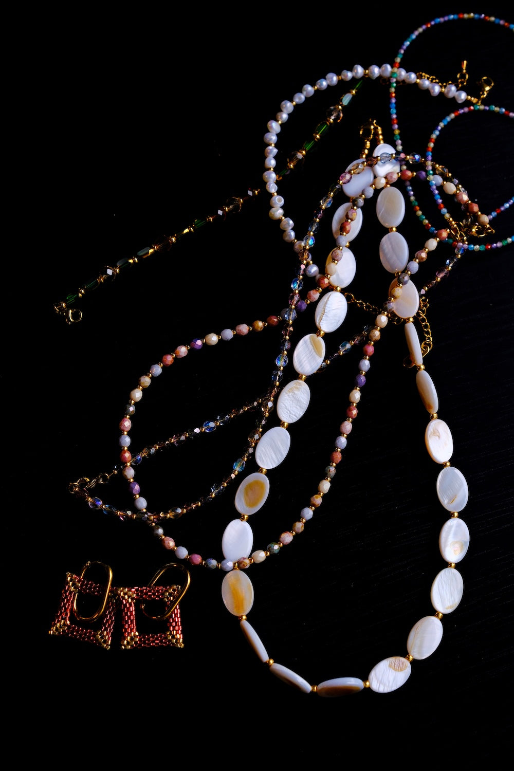 White Shell Beaded Necklace - Natural Stone Jewellery