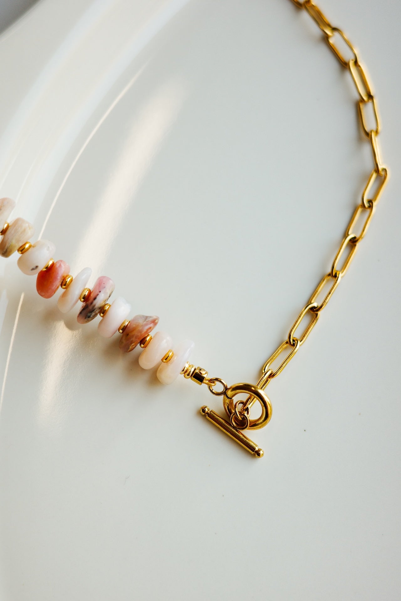 Handmade Pink Gemstone Statement Necklace