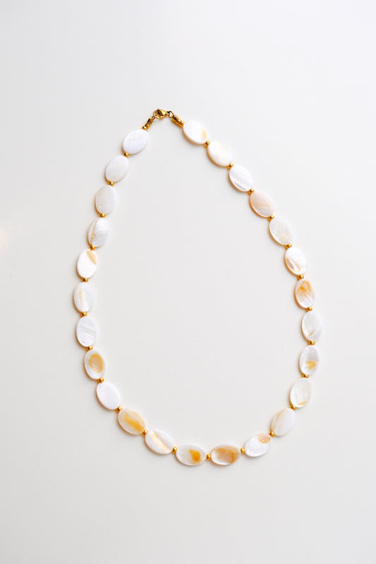 White Shell Beaded Necklace - Natural Stone Jewellery