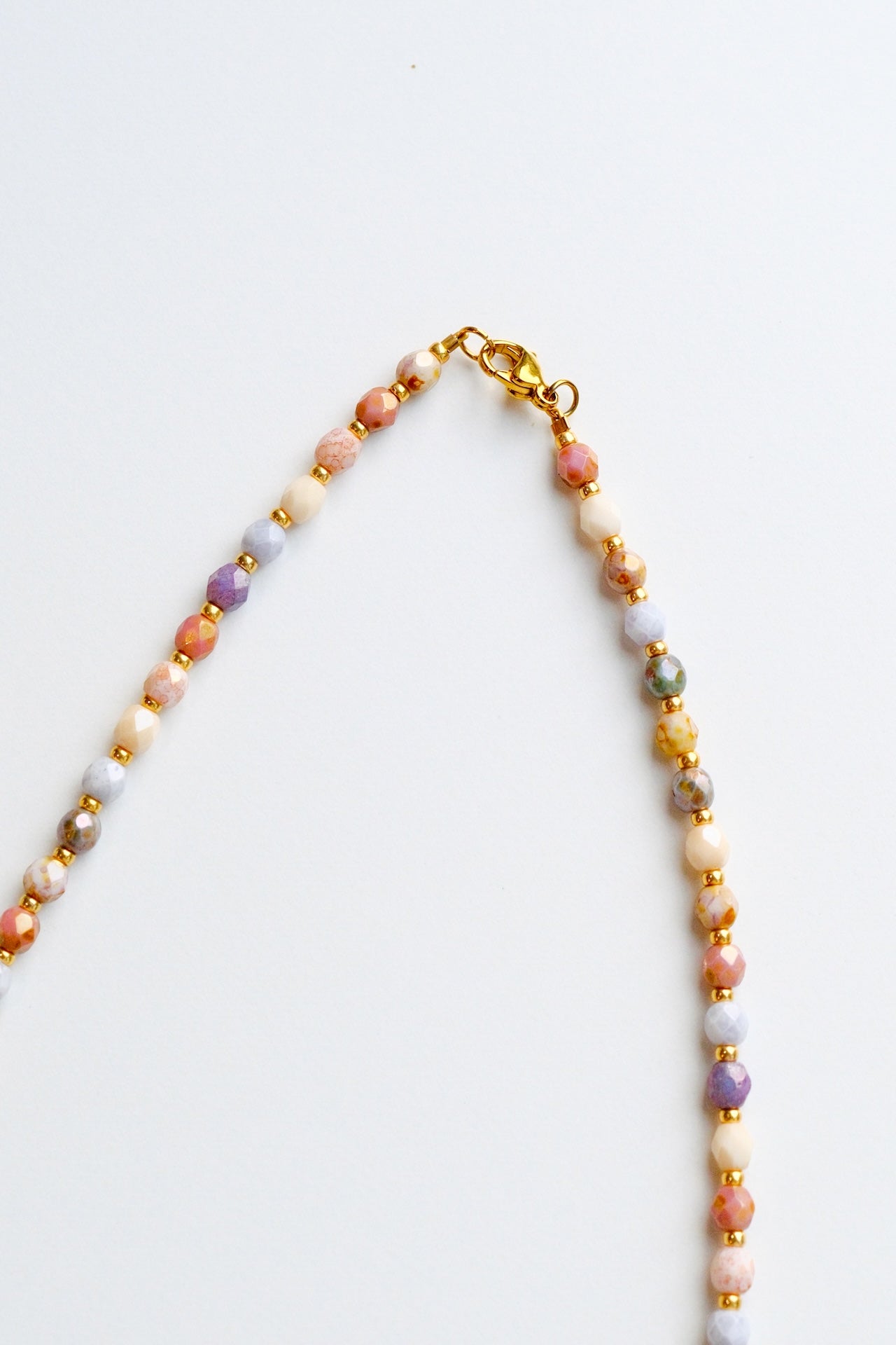 Multicolor Crystal Beads Necklace - Minimalist Pastel Jewelery