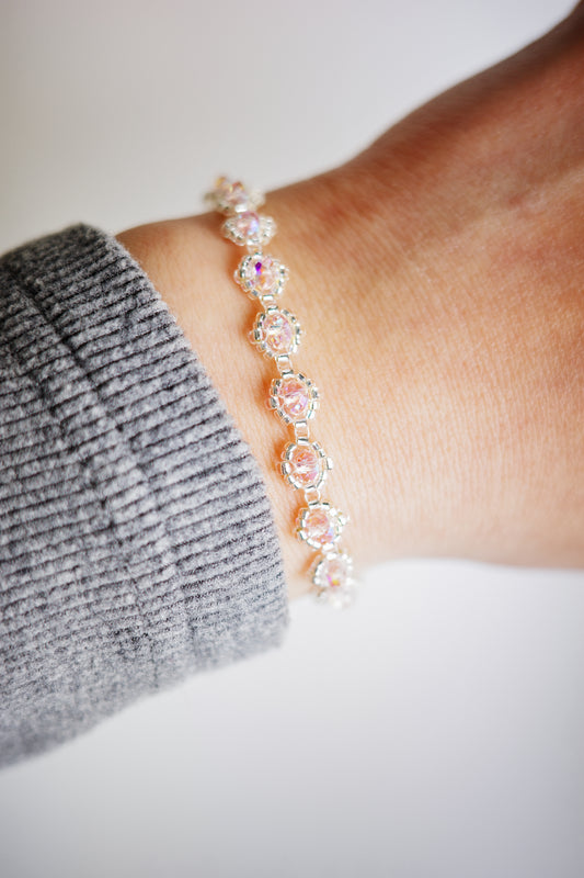 Light blush pink tennis bracelet