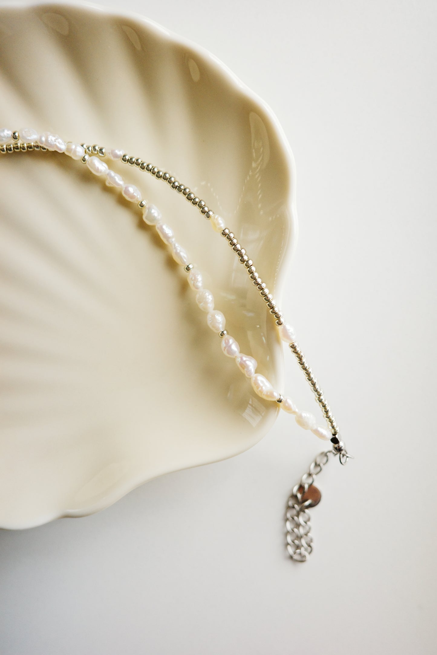 Double-strand freshwater pearl bracelet