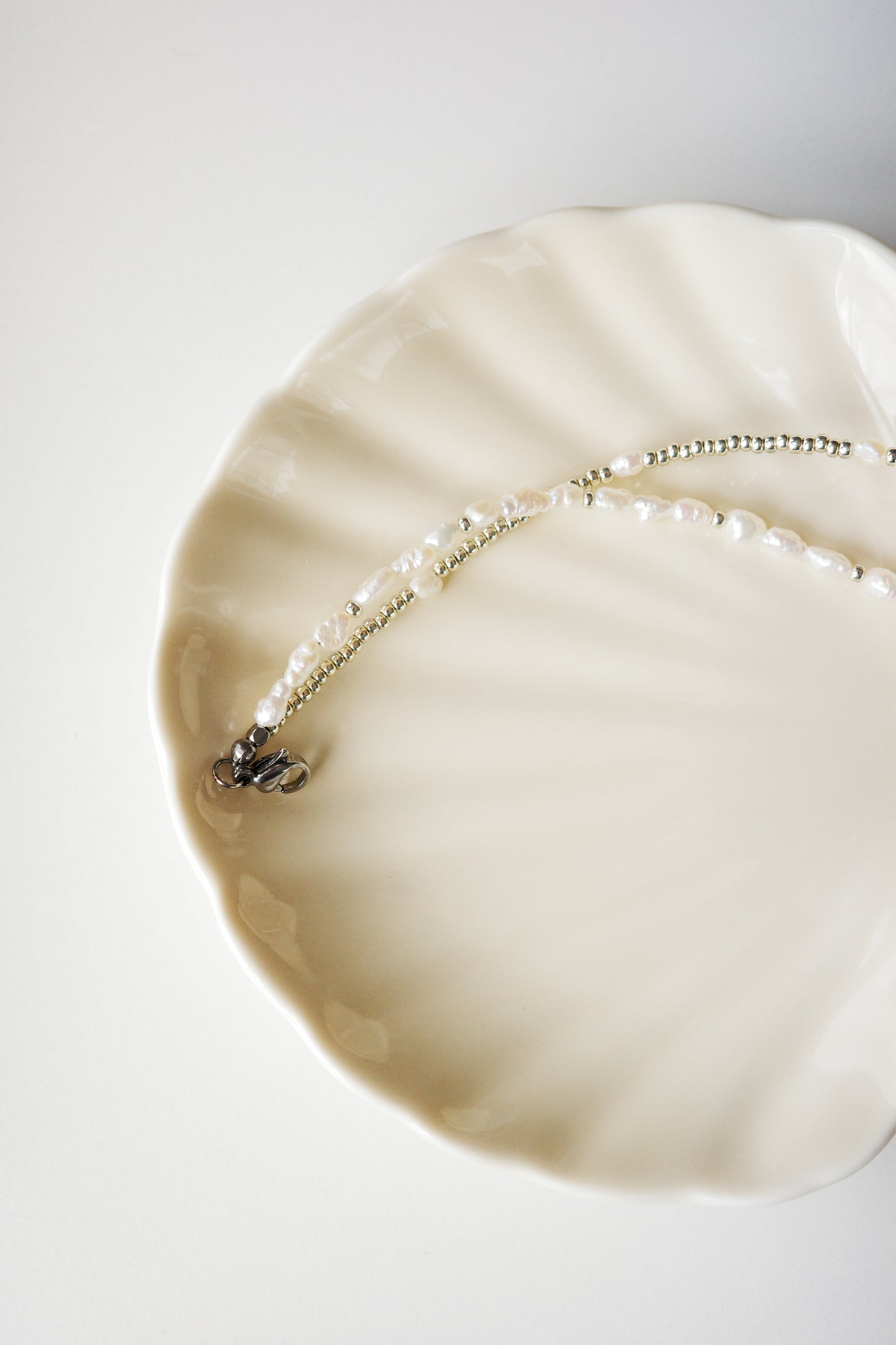 Double-strand freshwater pearl bracelet