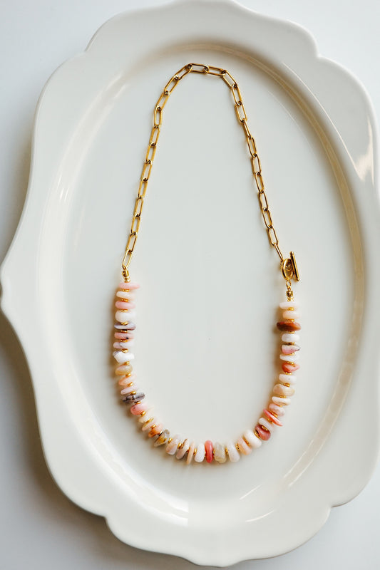 Handmade Pink Gemstone Statement Necklace