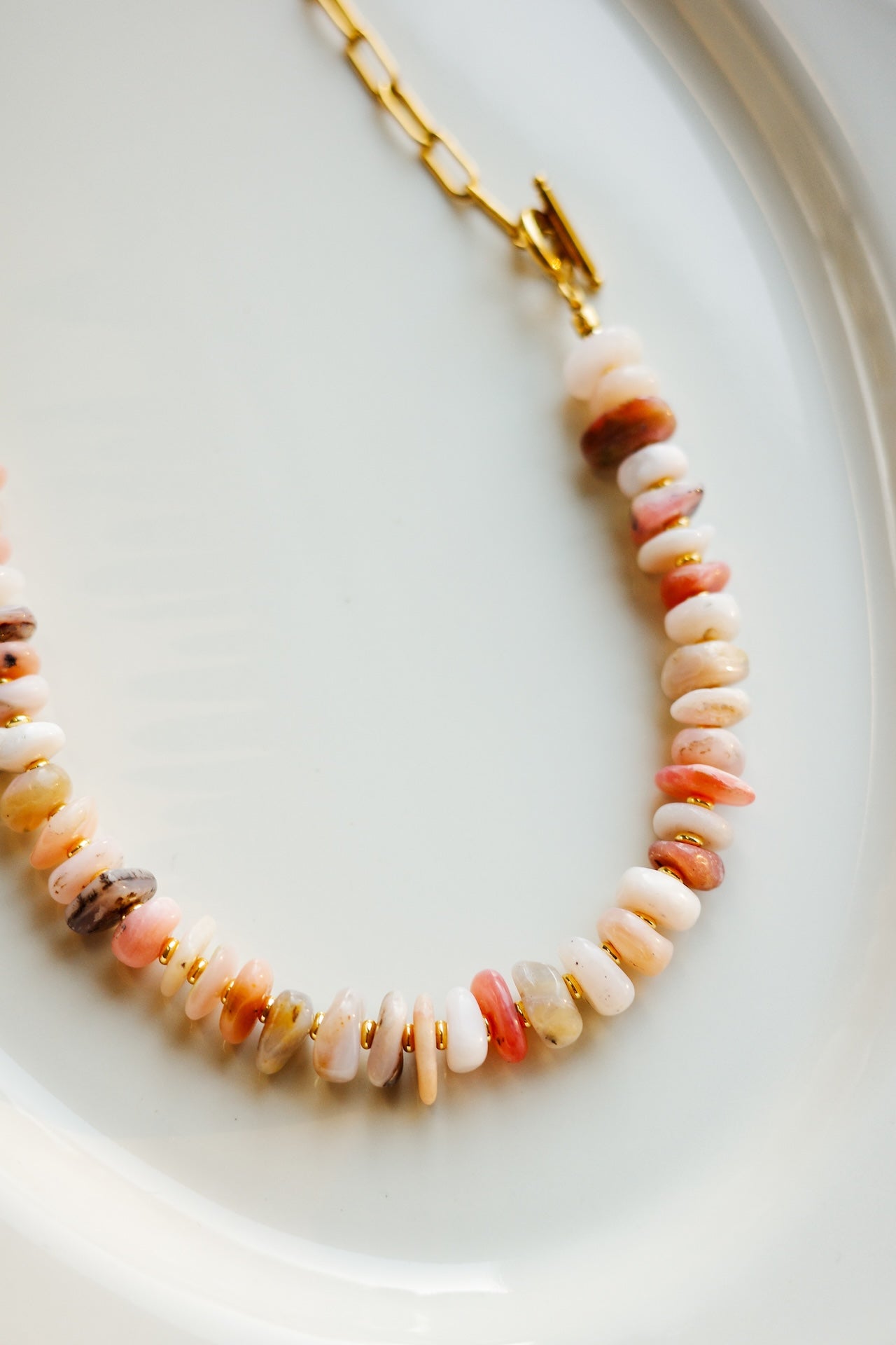 Handmade Pink Gemstone Statement Necklace